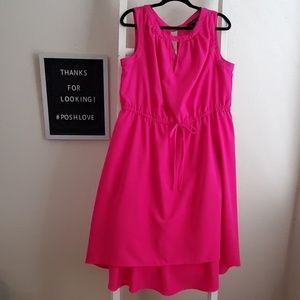 Sleeveless drawstring waist hi-lo dress